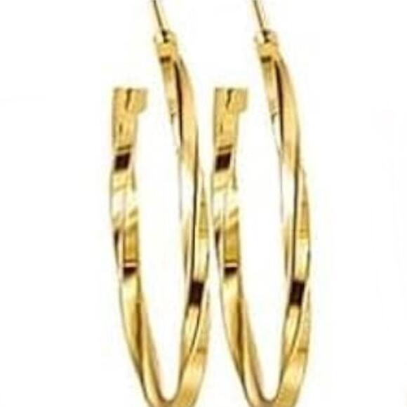 Gold Textured Hoop Earrings - Picture 1 of 1